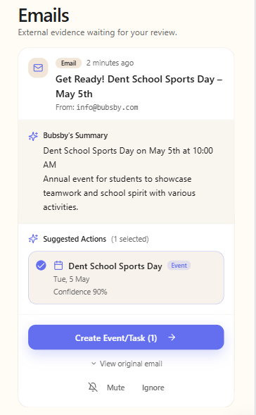 Emails become clear, actionable items.