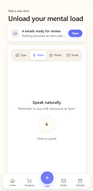 Bubsby email intake screen